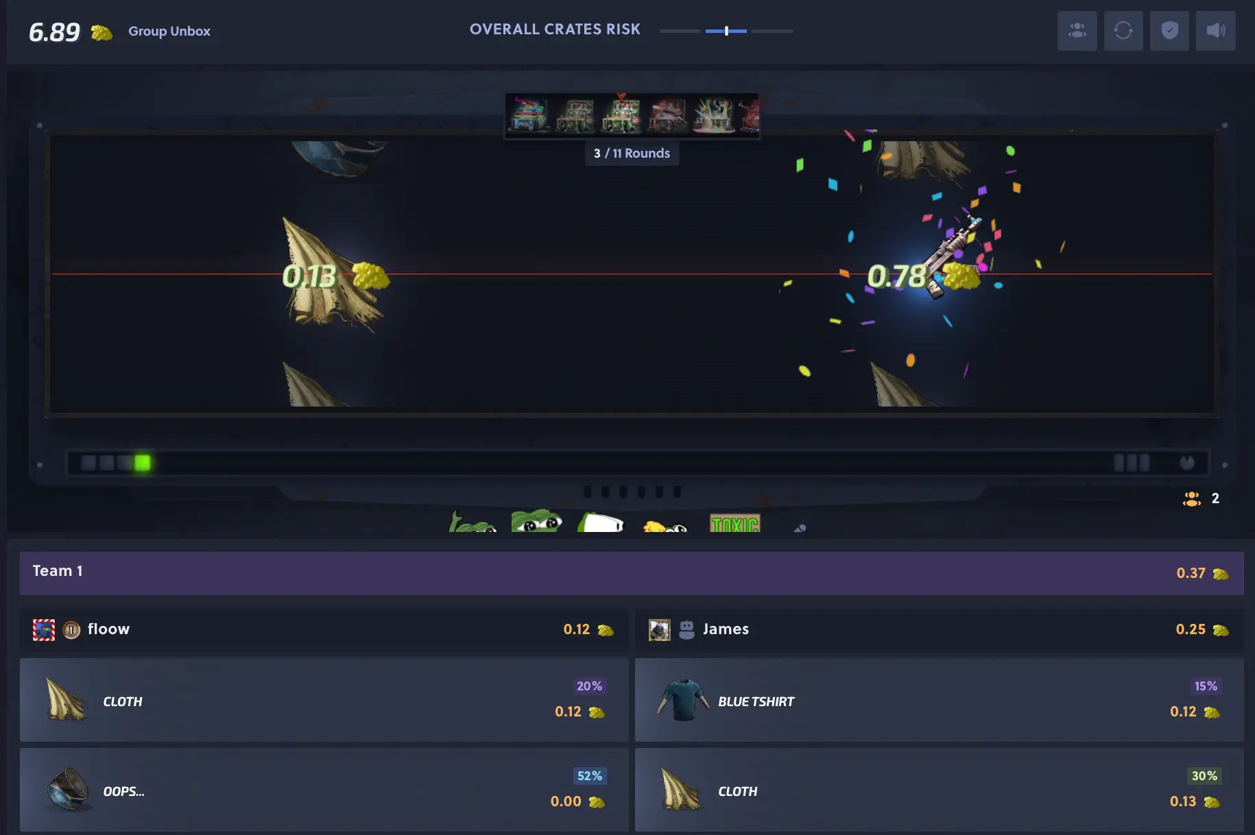 Rust Crates gambling gameplay